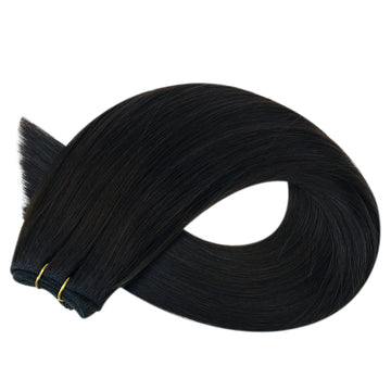 Fshine Virgin Weft Brazilian 100% Human Hair Sew In Bundles Straight 50Grams Jet Black (#1) - FShine Shop